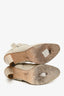 Jimmy Choo Cream Leather Western Style Heeled Ankle Boot Size 38