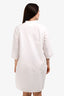 Labo.Art White Cotton Poplin Three-Quarter Sleeve Shirt Dress Size 3