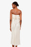 House Of CB Cream Strapless Satin Midi Dress Size S