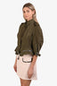 Alexander McQueen Green Utility Zip Peplum Jacket Size 40