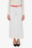 Pre-loved Chanel™ 19P White/Red Logo Intarsia Knit Pants Size 34