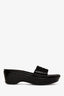 Prada Black Nylon Patent Strap Platform Slides Size 40