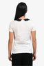 Dolce & Gabbana White/Black Cotton Collared Short Sleeve T-Shirt Size 40