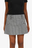 Balmain White/Black Cotton Houndstooth Mini Skirt Size 36