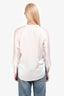 Vince White Silk Long Sleeve V-Neck Top Size XS