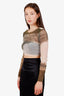 Jean Paul Gaultier Green Graphic-Print Mesh Crop Top Size XS