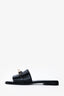 Hermès Black Leather Giulia Sandals Size 38