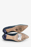 Jimmy Choo Blue Coarse Glitter Romy Pointed Toe Pumps Size 40