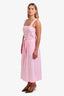 Vince Linen Blend Square Neck Belted Midi Dress Size M