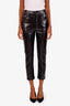 Anine Bing Black Vegan Leather Straight Leg Pants Size 38