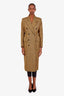 Balenciaga Yellow/Black Houndstooth Hourglass Coat Size 40