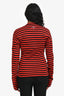 Plan C Red/Black Striped Crewneck Long Sleeve T-Shirt Size S