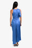 A.L.C Blue Single Draped Bunched Side 'Pia' Maxi Dress Size 6