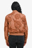 Hermès Burnt Orange Cotton 'Cliquetis Aquarelle' Reversible Bomber Jacket Size 36