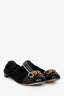 Gucci Black Suede Patent Toe Bamboo Horsebit Ballet Flats Size 36