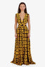 Proenza Schouler Yellow/Black Tie-Dye Cut Out Maxi Dress Size 10