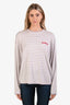Adanola White/Multi Striped Logo Long Sleeve Top Size XS