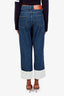 Loewe 2018 Blue Denim White Cuff Tapered Jean Size 40