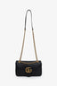 Gucci Black Leather GG Marmont Flap Shoulder Bag