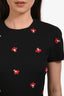 Victoria Beckham Black/Red Cotton Flower Printed S/S Midi Dress Size 4