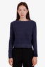 Christian Dior Navy Cashmere Bee Embroidery Sweater Size 8