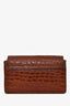 Chloe Brown Croc Embossed Suede Faye Chain Bag