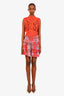 IRO Red Printed Ruffle Mini Skirt Size 40