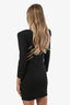 Alfabeta Black Chain Embellished Bodycon Long Sleeve Mini Dress Size S