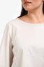 Labo.Art White Cotton Sheer Long Sleeve Top Estimated Size M-L