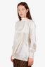 Tom Ford White Silk Scarf Detail Blouse Size 44