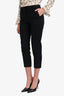 Max Mara Black Cotton Tapered Cropped Trousers Size 8