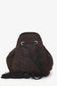 Prada Brown Suede Logo Tassel Pouch