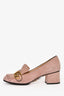 Gucci Pink Suede Leather GG Block Heels Size 38