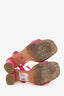 Christian Dior Pink Satin Dioriviera Embroidered Dway 35mm Slide Sandals Size 39