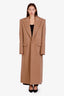 Balmain Beige Wool Blend Shoulder Pad Coat Size 48