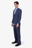 Ralph Lauren Purple Label Blue Linen Silk Single Breasted Two-Piece Suit Size 38/32 Mens