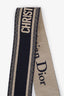 Christian Dior Navy Oblique Jacquard Studded Guitar Strap