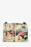 Prada 2018 Multicolour Glace Calfskin Leather Comic Print Crossbody Bag