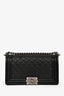 Pre-Loved Chanel™ 2016-17 Black Quilted Caviar Leather Old Medium Boy Bag