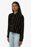 L'agence Black/Gold Striped Button Down Shirt Size S