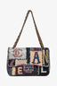 Pre-loved Chanel™ 2012 Spring Summer Limited Edition Patchwork Jumbo Single Flap Shoulder Bag SHW