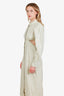 Jacquemus Green Cotton Linen Blend Button Down Open Back Midi Dress Size 40