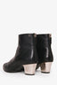 Pre-loved Chanel™ 2018 Black Leather Canvas Interlocking CC Logo Boots Size 38