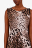 Roberto Cavalli Vintage Leopard Print Sleeveless Midi Dress Estimated Size M