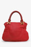 Chloe Red Pebbled Leather Medium Marcie Satchel Bag