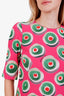 Dolce & Gabbana Pink Silk Amore Can A-line Print Dress Size 40