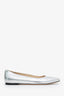 Jimmy Choo Silver Square Toe Ballet Flats Size 39.5