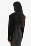 Balmain Black Velvet Leopard Print Bolero Jacket Size 36