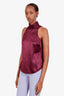 Cinq a Sept Purple Silk High Neck Sleeveless Top Size XXS
