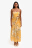 Zimmermann Yellow Linen Floral Cut Out Maxi Dress Size 0